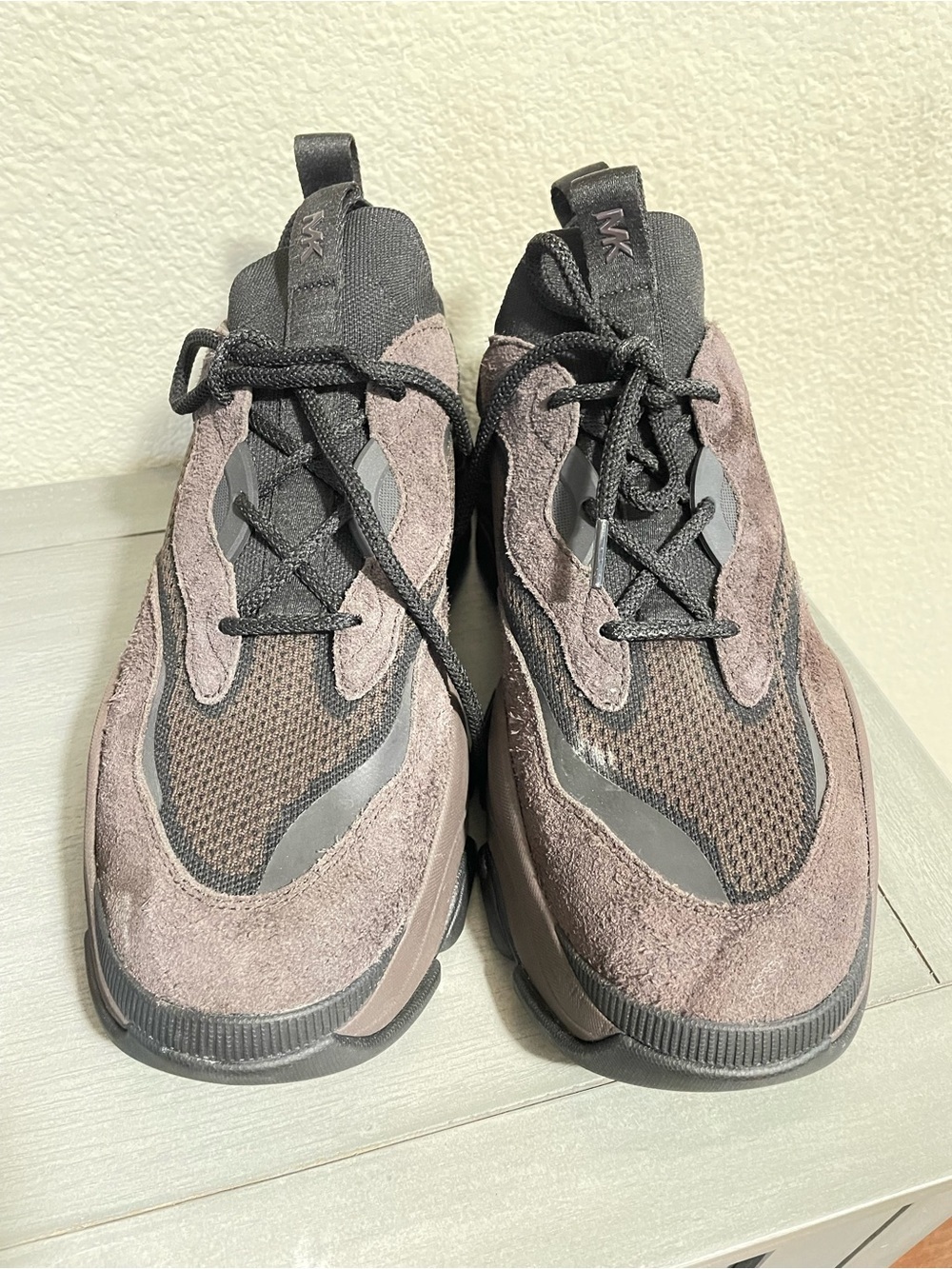 Michael Kors Brown & Charcoal Suede Mesh Sneakers